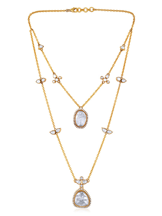 Ariva Moissanite Polki Necklace Set