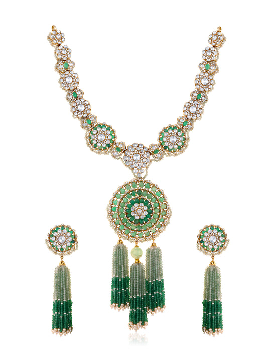 Nayra Moissanite Polki Necklace Set