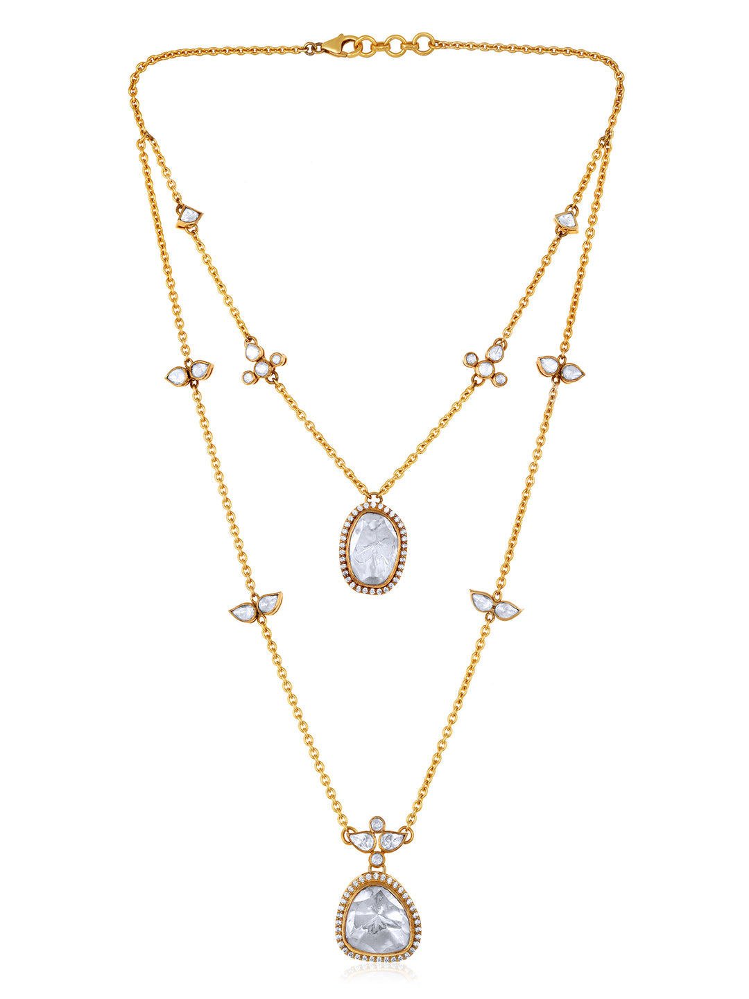 Ariva Moissanite Polki Necklace Set