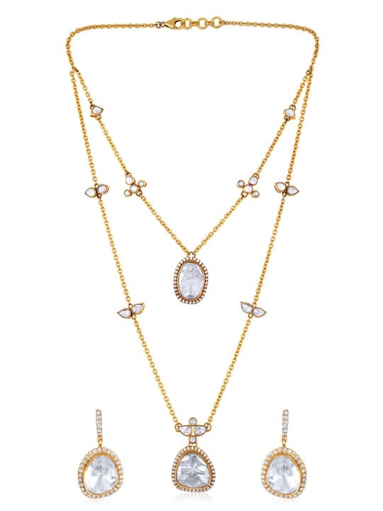 Ariva Moissanite Polki Necklace Set