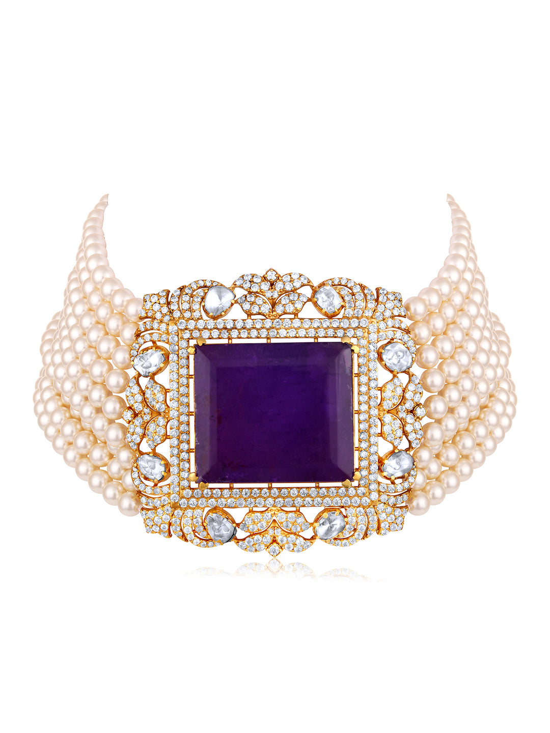 Rani Moissanite & Amethyst Choker Set