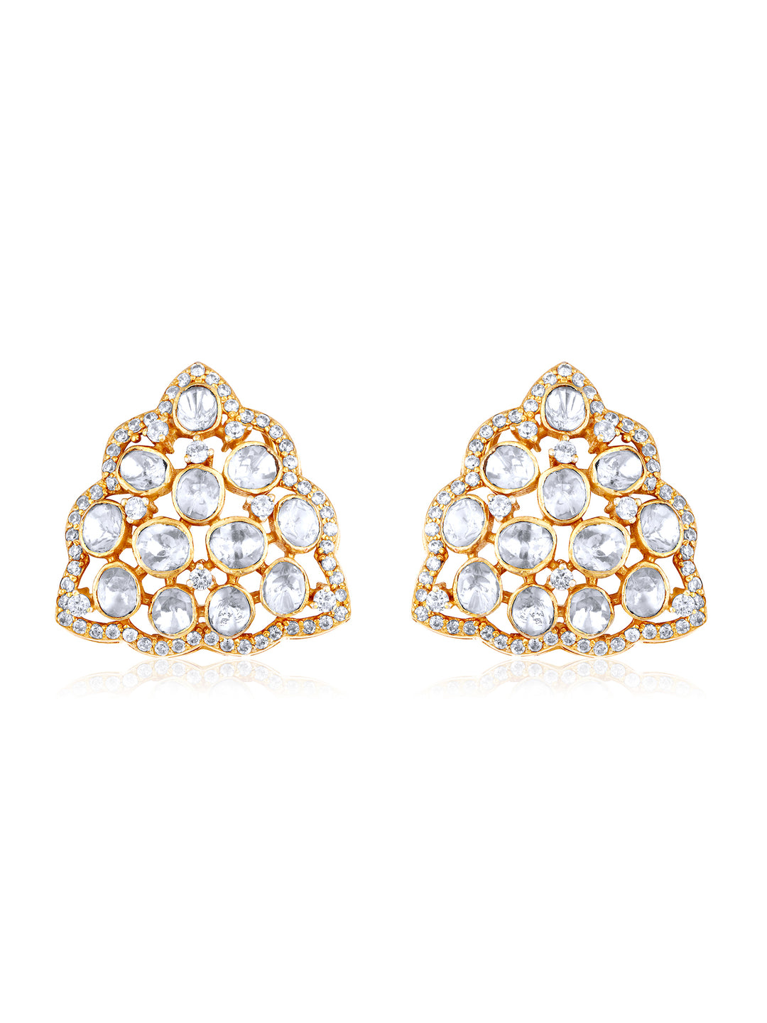 Nia Moissanite Polki Studs Earrings