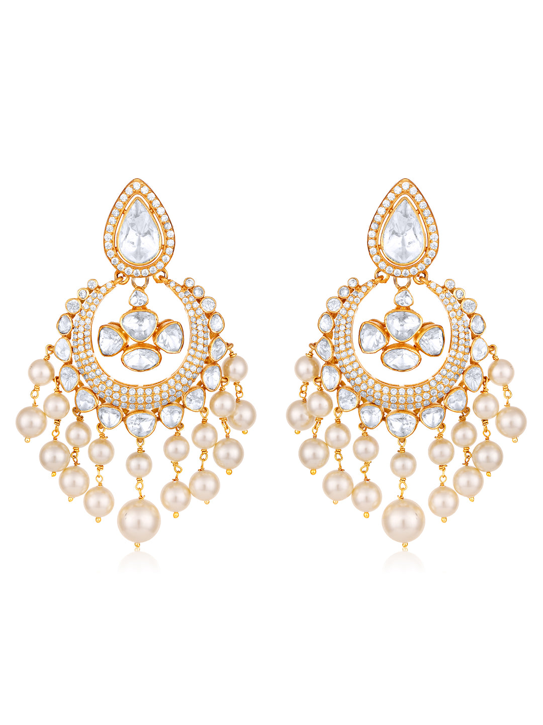 Anam Moissanite & Pearl Chandbali