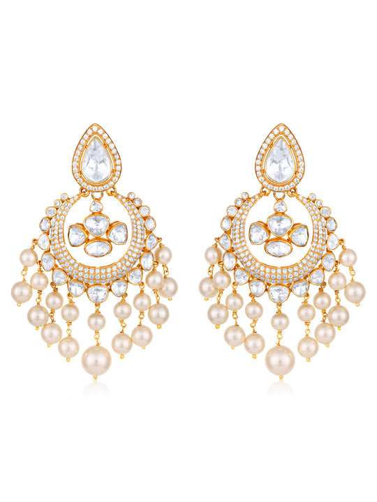 Anam Moissanite & Pearl Chandbali