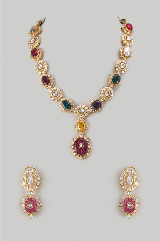 Navira Navratan Necklace Set