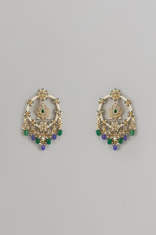 Kismat Chandbali Earrings 22kt Gold Plated