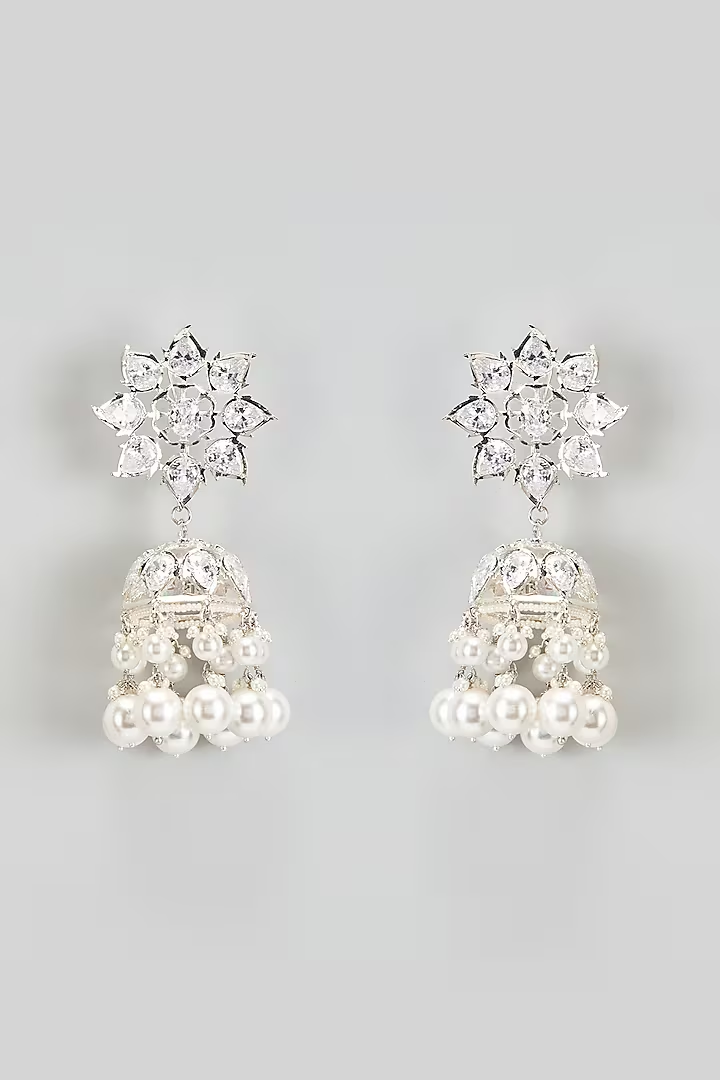 Nusrat Karanphool Earrings Silver Plating