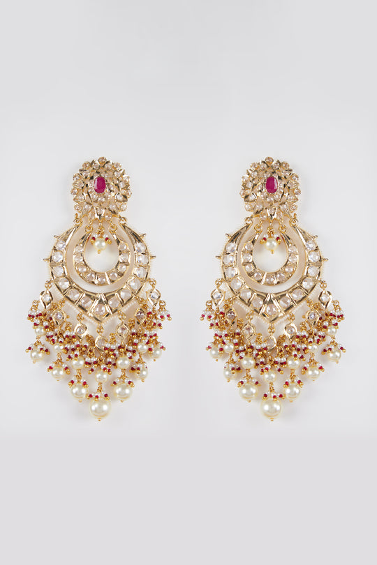 Jahara Chandbali Earrings 22kt Gold Plated