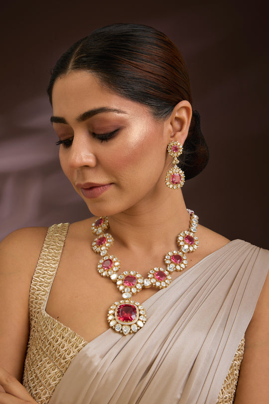 Ruhani Tourmaline and Polki Necklace