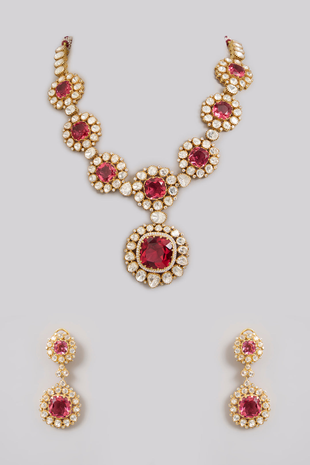 Ruhani Tourmaline and Polki Necklace