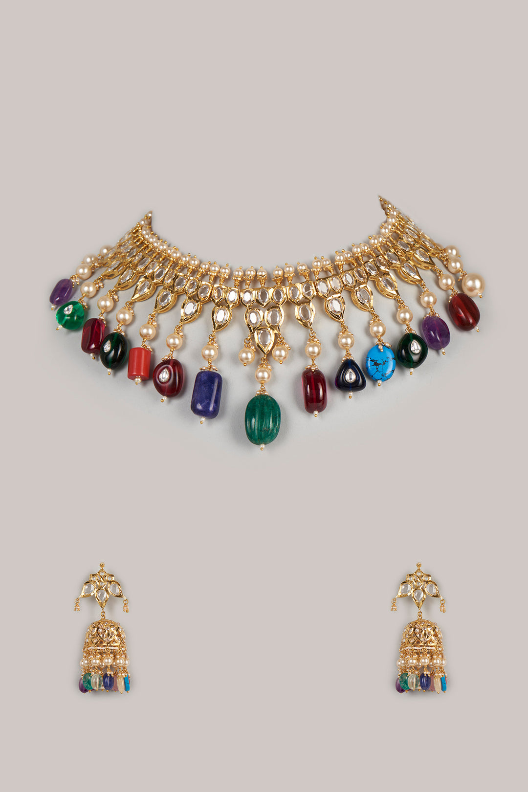 Bahara Necklace Set 22kt Gold Plated