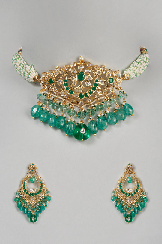 Nargis Necklace Set 22kt Gold Plated