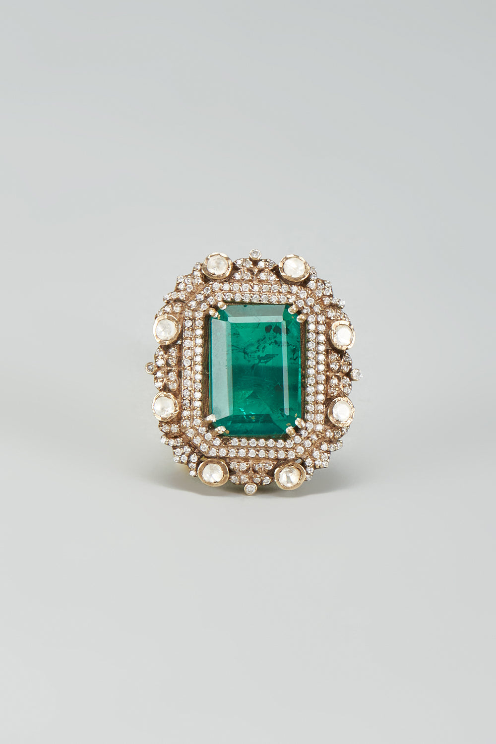 Zareen Green Polki Statement Ring