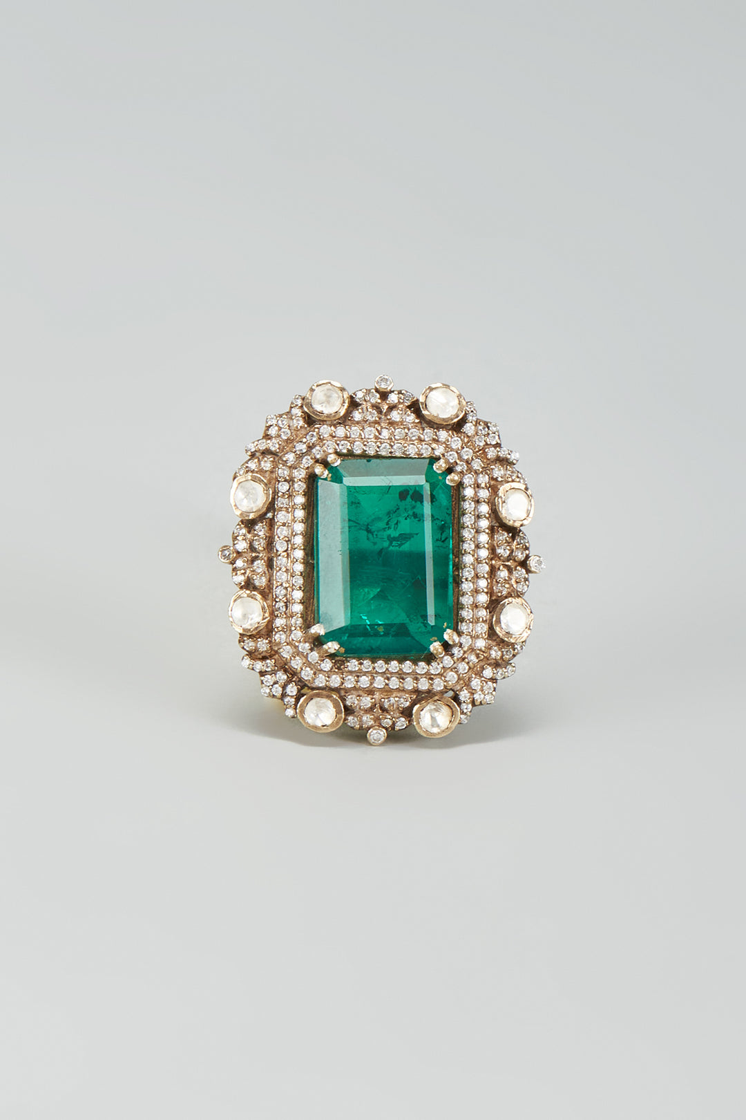 Zareen Green Polki Statement Ring