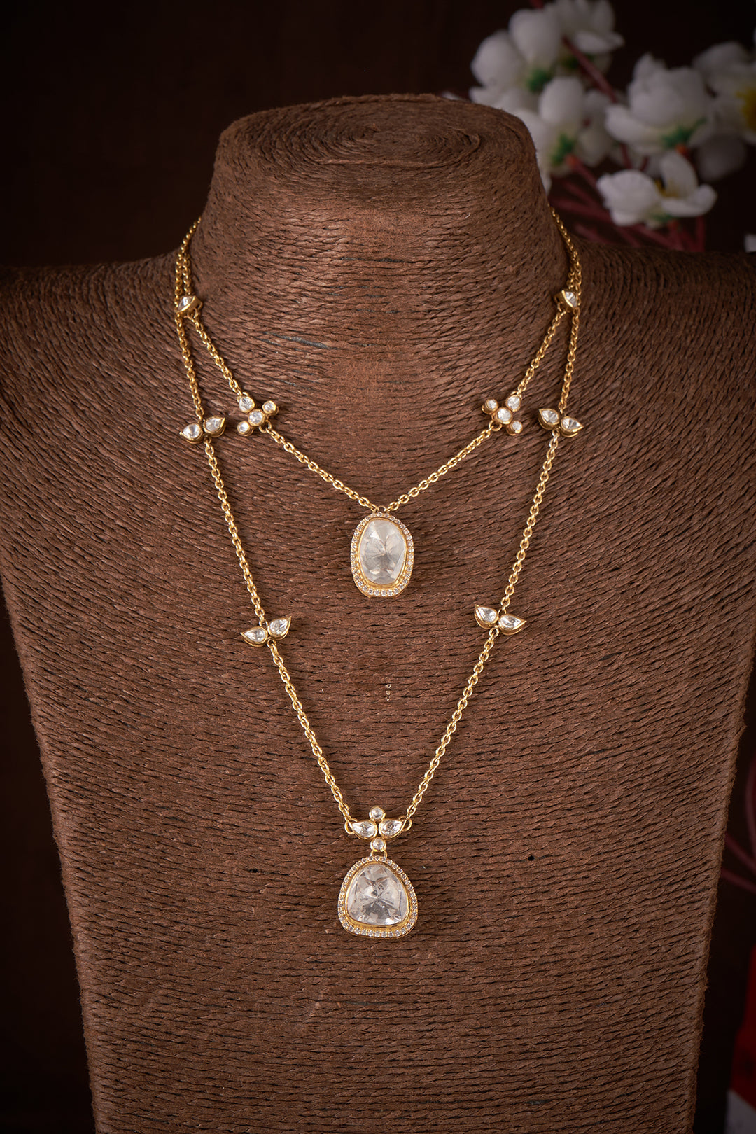 Avira Double-Layer Polki Necklace