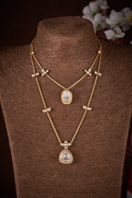 Avira Double-Layer Polki Necklace
