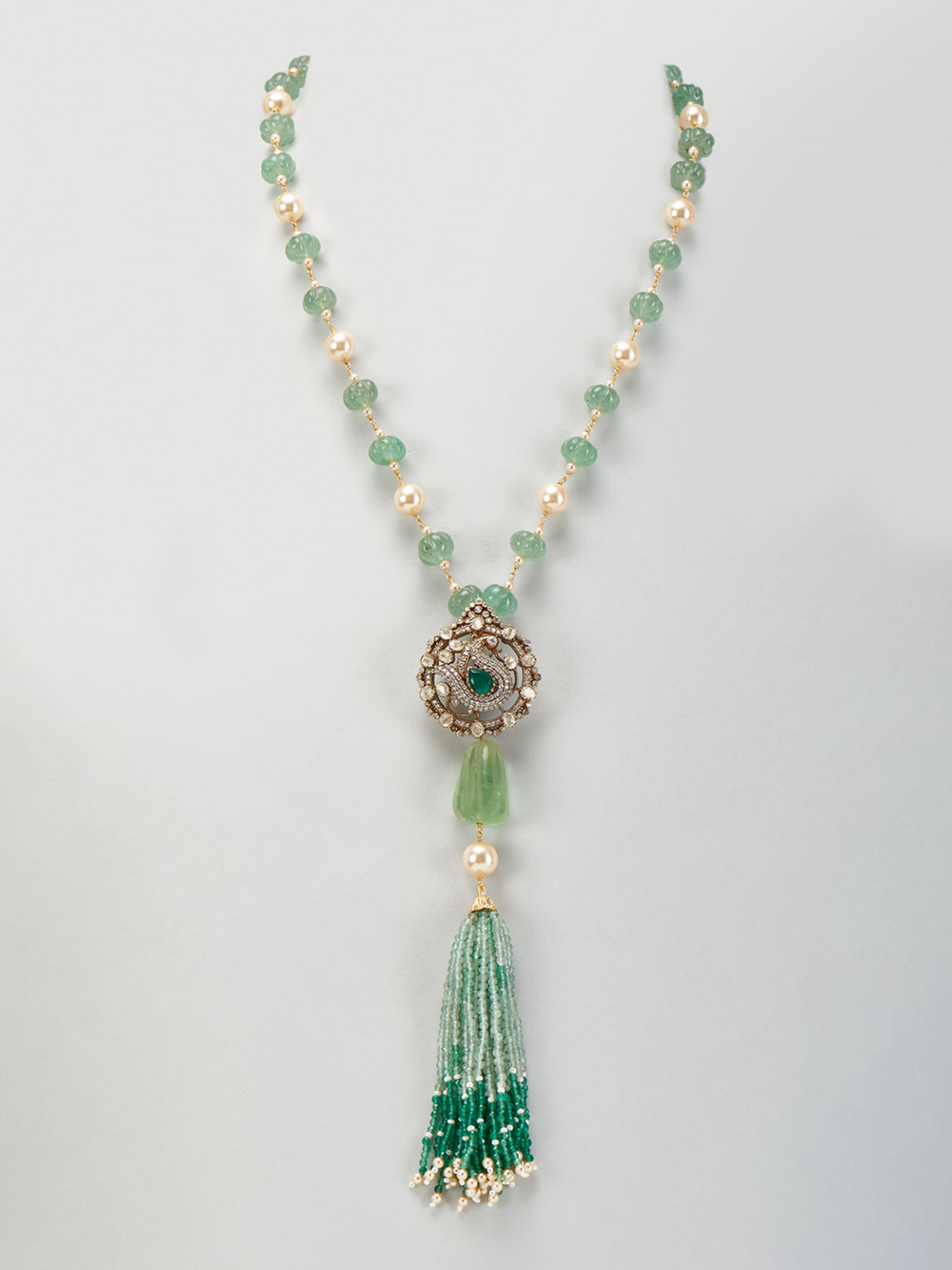 Rhea Moissanite & Green Onyx Necklace Set