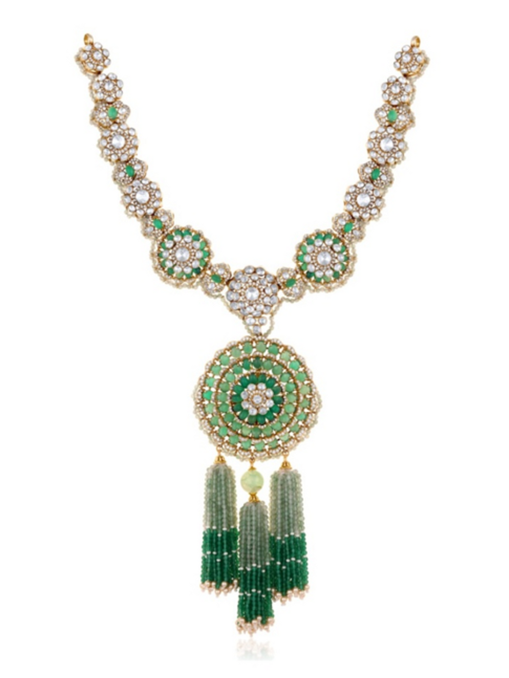 Zareen Royal Green Kundan Necklace